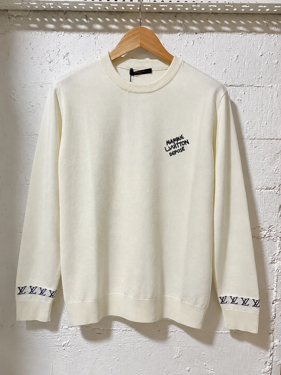 Louis Vuitton Fine Knit Sweater Ivory White | 