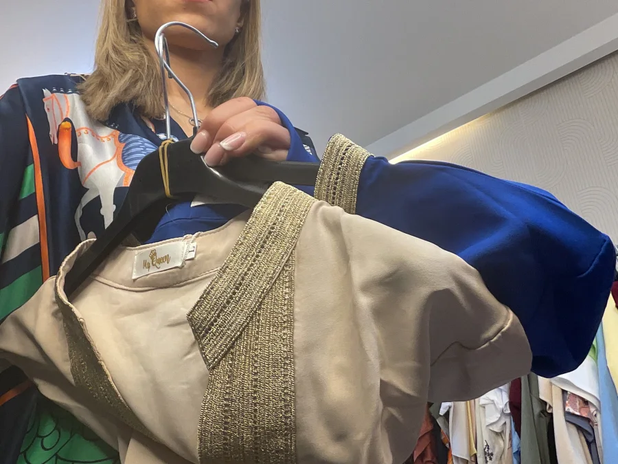 2 robe blue begie | Astra boutique 