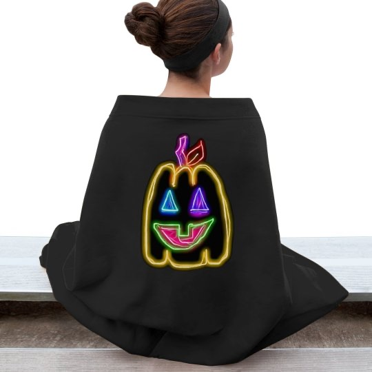 💠NFT NEON PUMPKIN 1💠 HEAVY STADIUM BLANKET | 💠 ℕ𝔽𝕋 𝕄𝕖𝕣𝕔𝕙 💠🎃