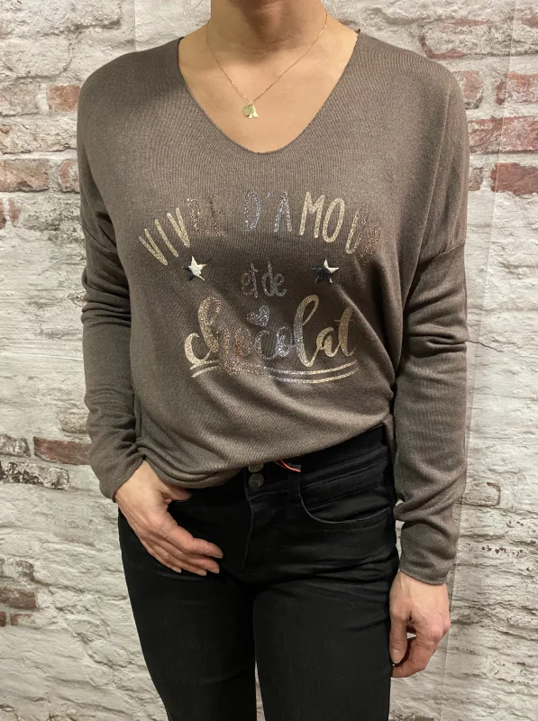 Pull vivre d amour et de chocolat  | Jus de coco 