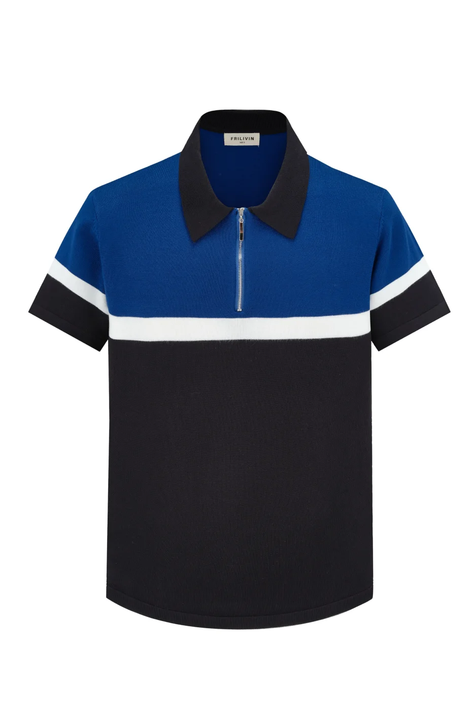 Polo Vontage de malha em Azul e Preto Cod.793 | definne