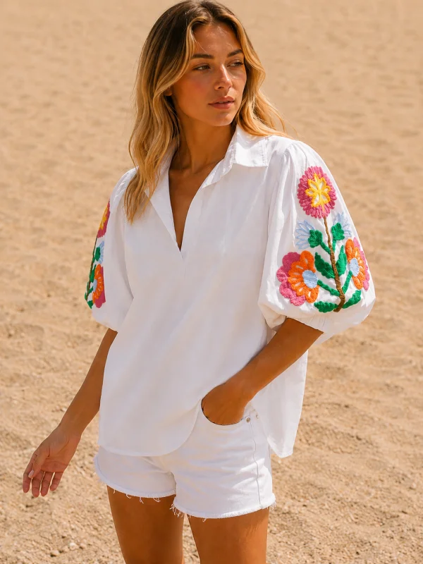 Sunny Bloom Puff Top | Salsa Color