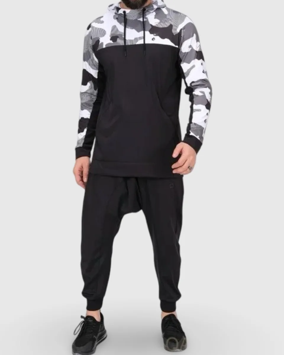 ENSEMBLE ARMY NG NOIR SAROUEL ET SWEAT CAPUCHE | AMCOSMETIK