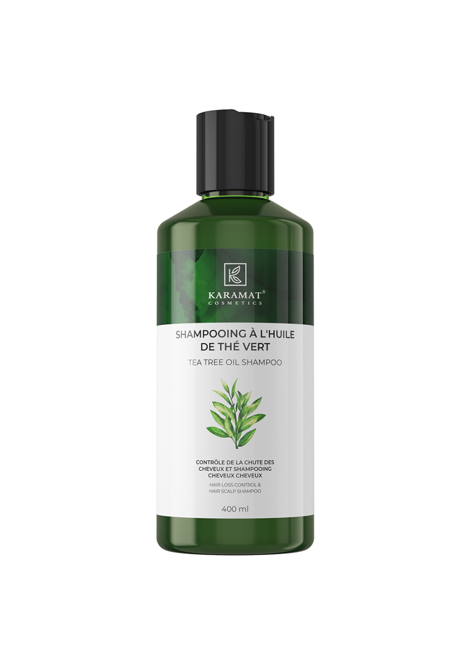 SHAMPOOING À L'HUILE DE THÉ VERT 400 ML  CONTRÔLE LA CHUTE DES CHEVEUX ET SHAMPOOING CHEVEUX CHEVEUX | AMCOSMETIK