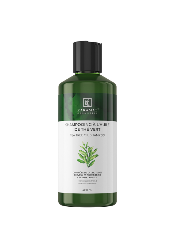 SHAMPOOING À L'HUILE DE THÉ VERT 400 ML  CONTRÔLE LA CHUTE DES CHEVEUX ET SHAMPOOING CHEVEUX CHEVEUX | AMCOSMETIK