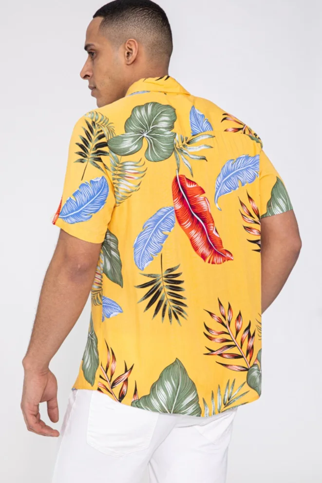 Camisaa Havaiana Yellow Tropical Le Funnes | Definne