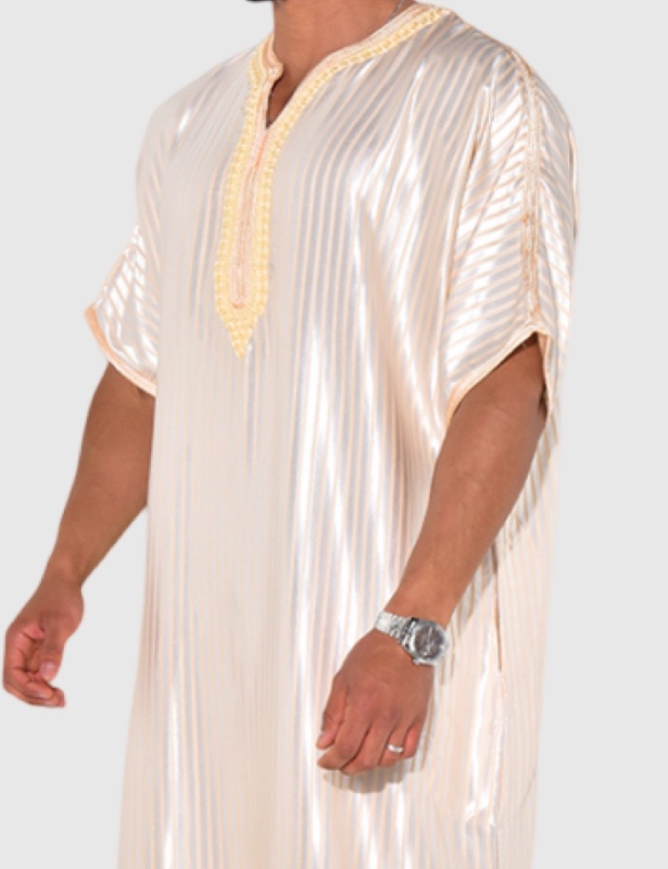 QAMIS À RAYURES BEIGE | AMCOSMETIK