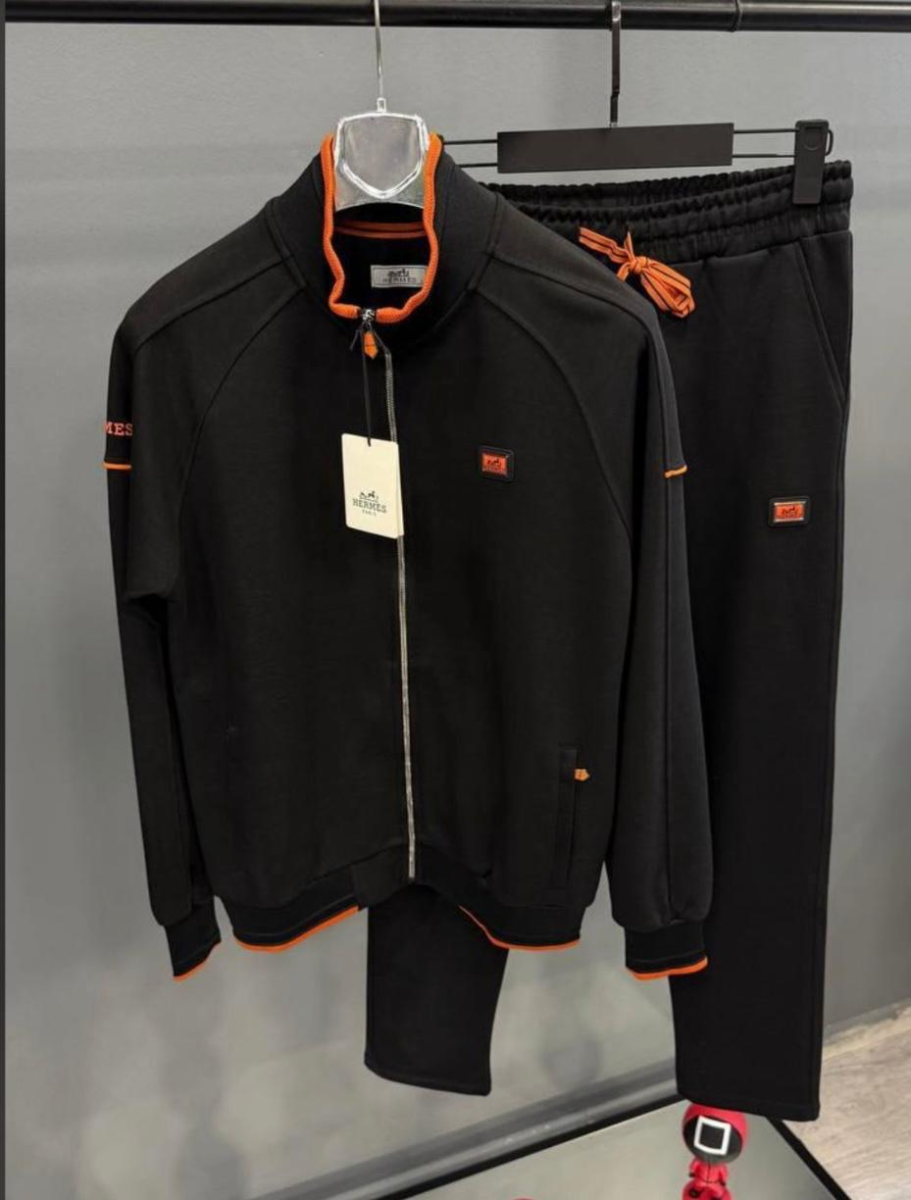 Hermes Paris Tracksuit Set Black  | MASSIMOLUXURYOUTLET