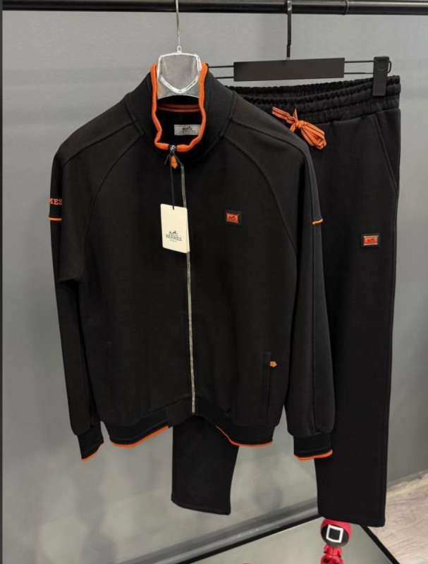 Hermes Paris Tracksuit Set Black  | MASSIMOLUXURYOUTLET