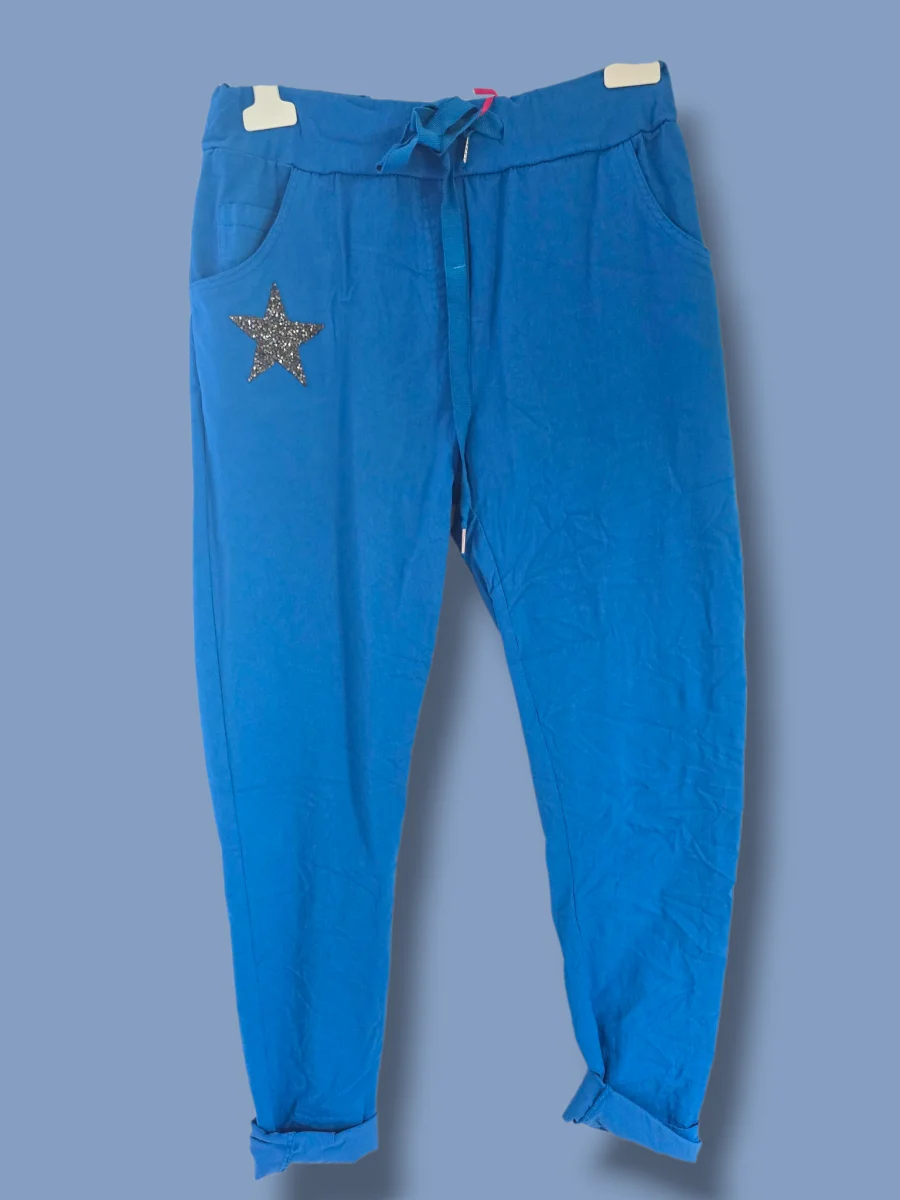 Pantalon bleu roi etoile | Chez Florem
