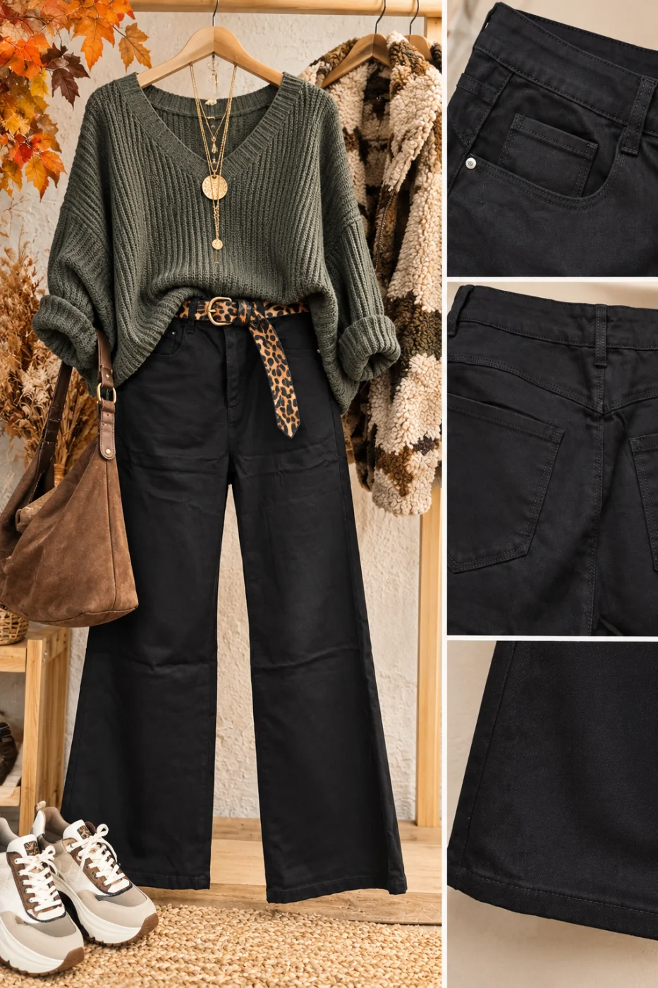 Jeans " jade" noir 38 au 50 | Les Chics Filles by Sab