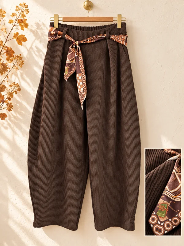 Pantalon " lola" barrel marron 38 au 46/48 | Les Chics Filles by Sab