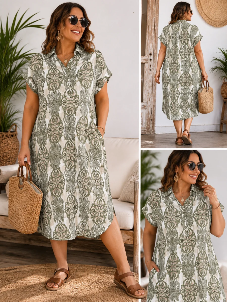 Robe " mallory" kaki 38 au 48 | Les Chics Filles by Sab