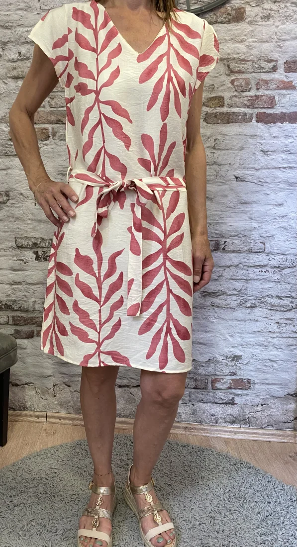 Robe feuillage rose | Jus de coco 