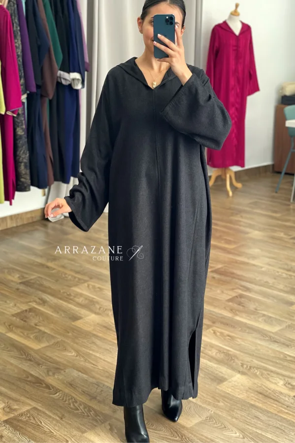 Djellaba Cachemire Noir | CasaZaz