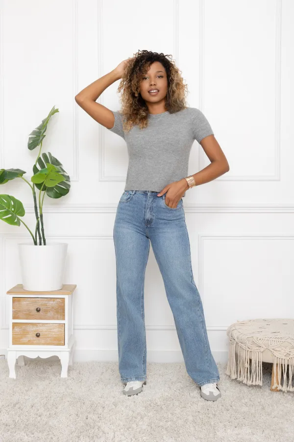 Wide leg jean bleu  | Nuances by maison Lanoo 