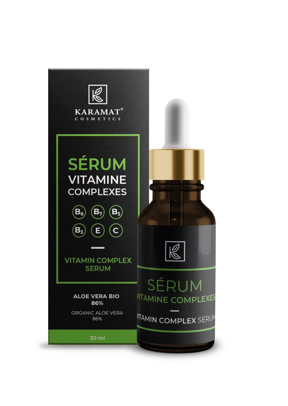 SÉRUM VITAMINES COMPLEXES 30 ML (vitamines b3, b5, b6, b7, c, e aloe vera bio 86%V) | AMCOSMETIK