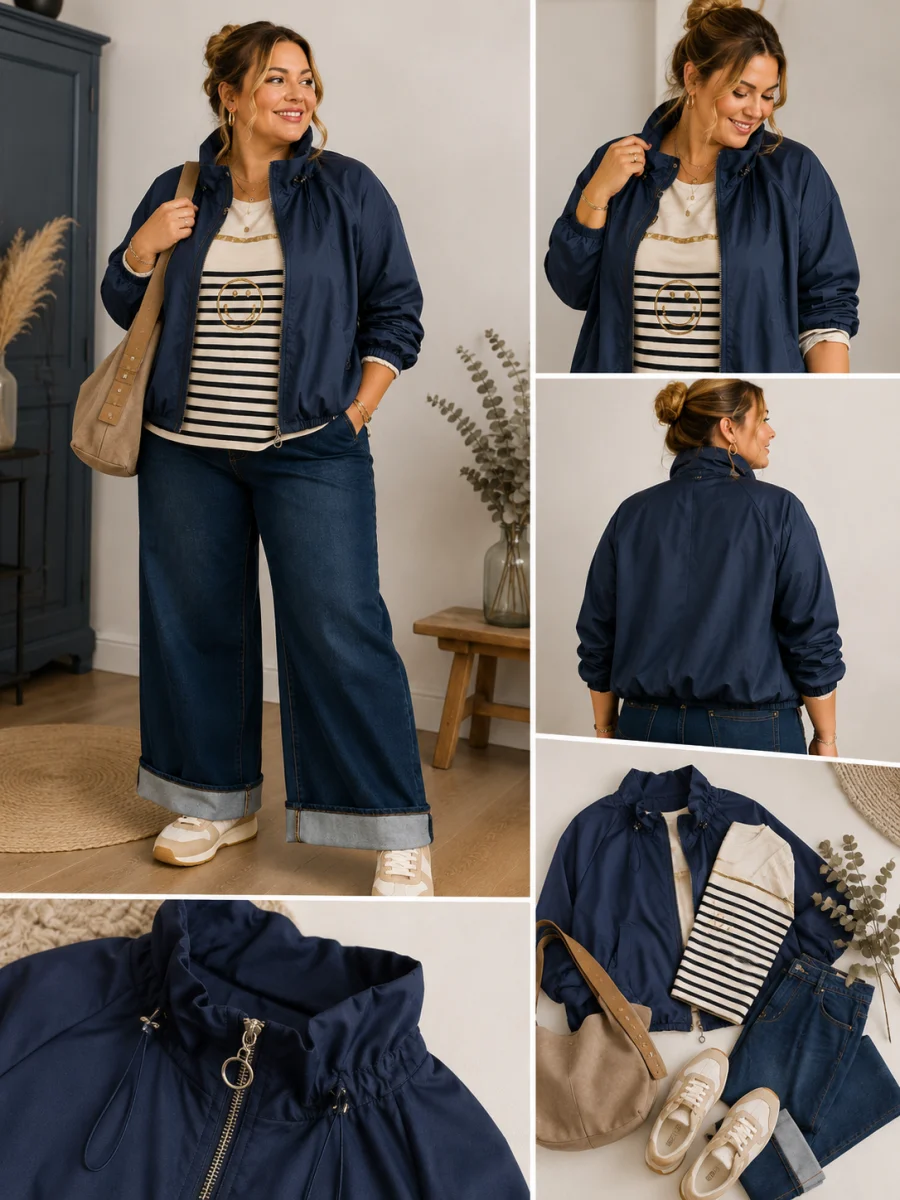 veste " june" marine 40 au 50 | Les Chics Filles by Sab