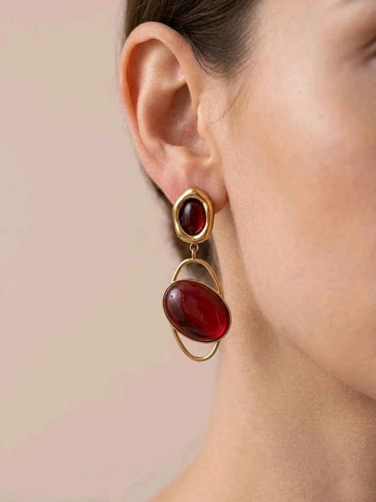 Boucles d'oreilles pendantes ovales | Deal Only One