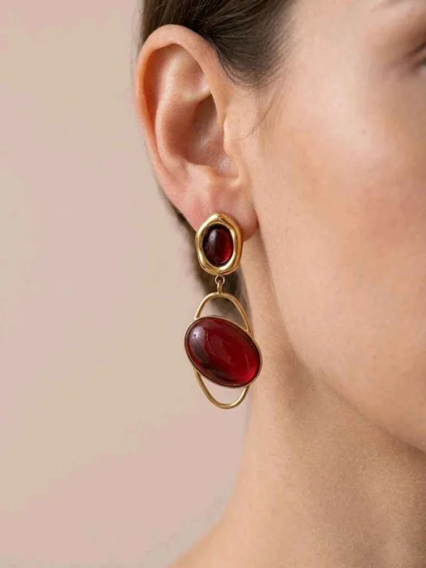 Boucles d'oreilles pendantes ovales | Deal Only One