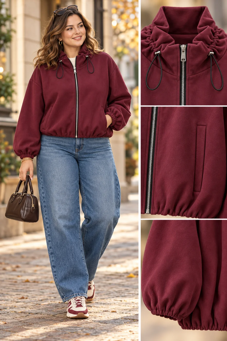 Veste " marie" bordeaux 36 au 48 | Les Chics Filles by Sab