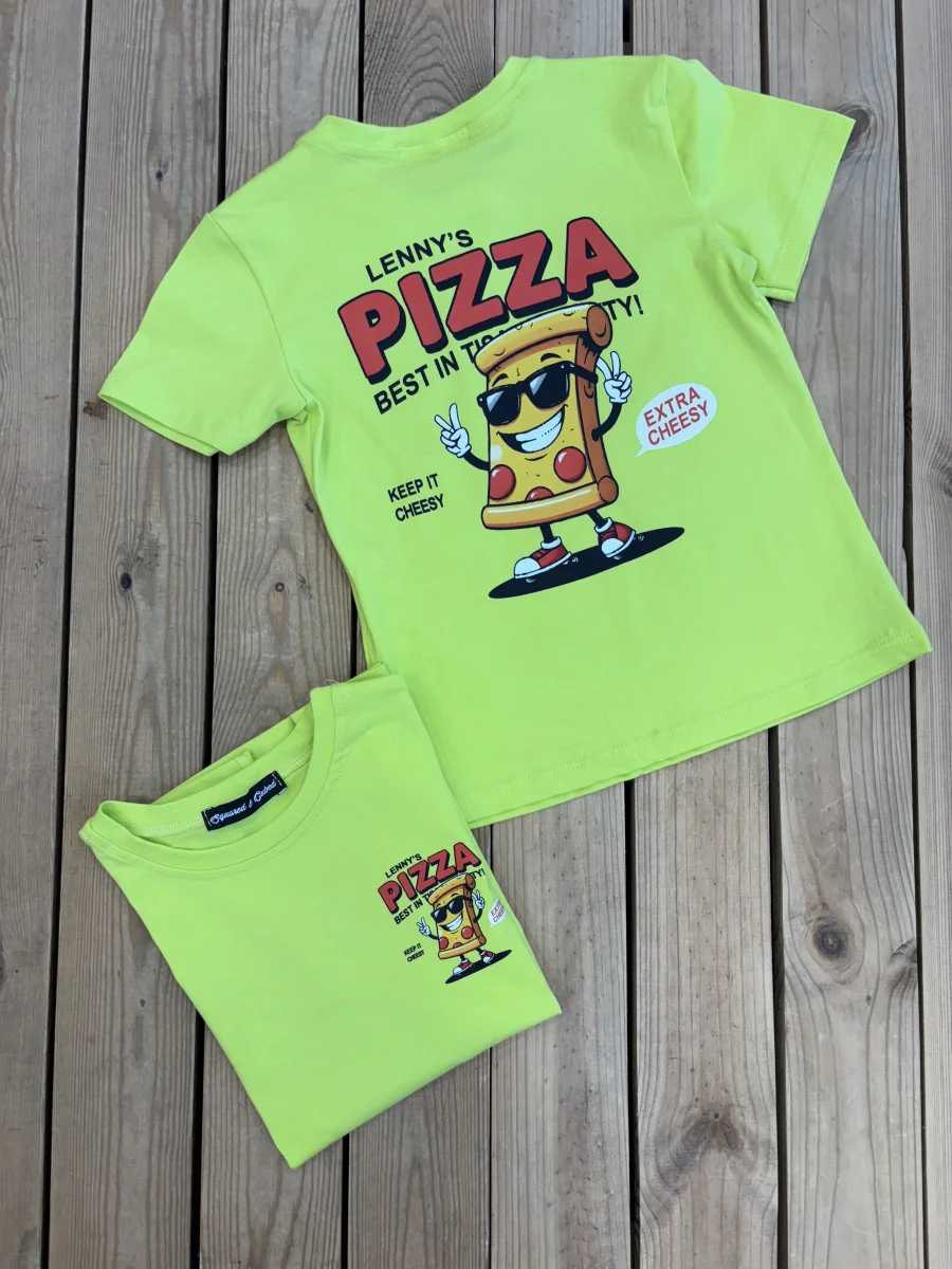 Tee-shirt jaune pizza  | Lena in Love 