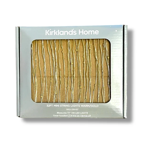kirklands 32 ft mini string lights warm/Gold | Home & Kitchen Delights