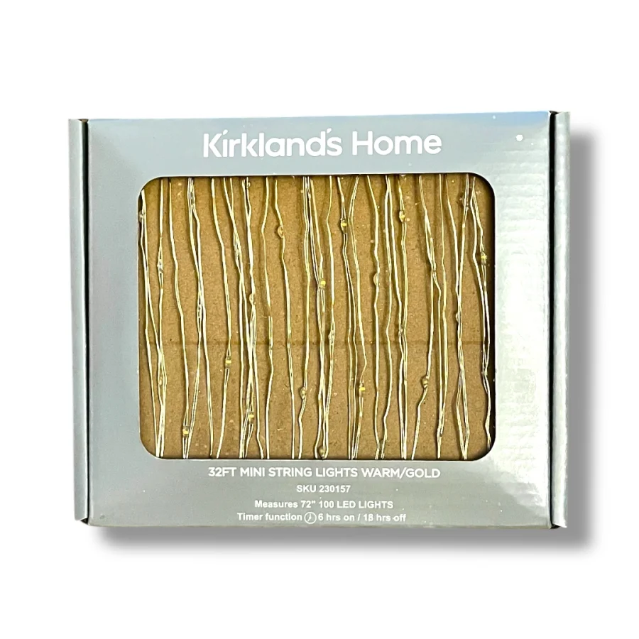 kirklands 32 ft mini string lights warm/Gold | Home & Kitchen Delights