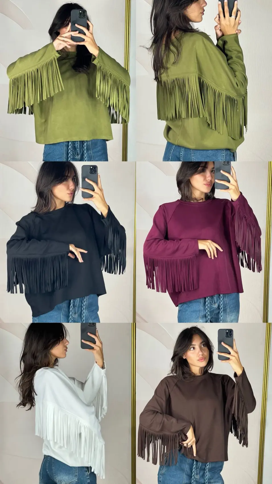 Felpa con frange donna | ELIS MODA