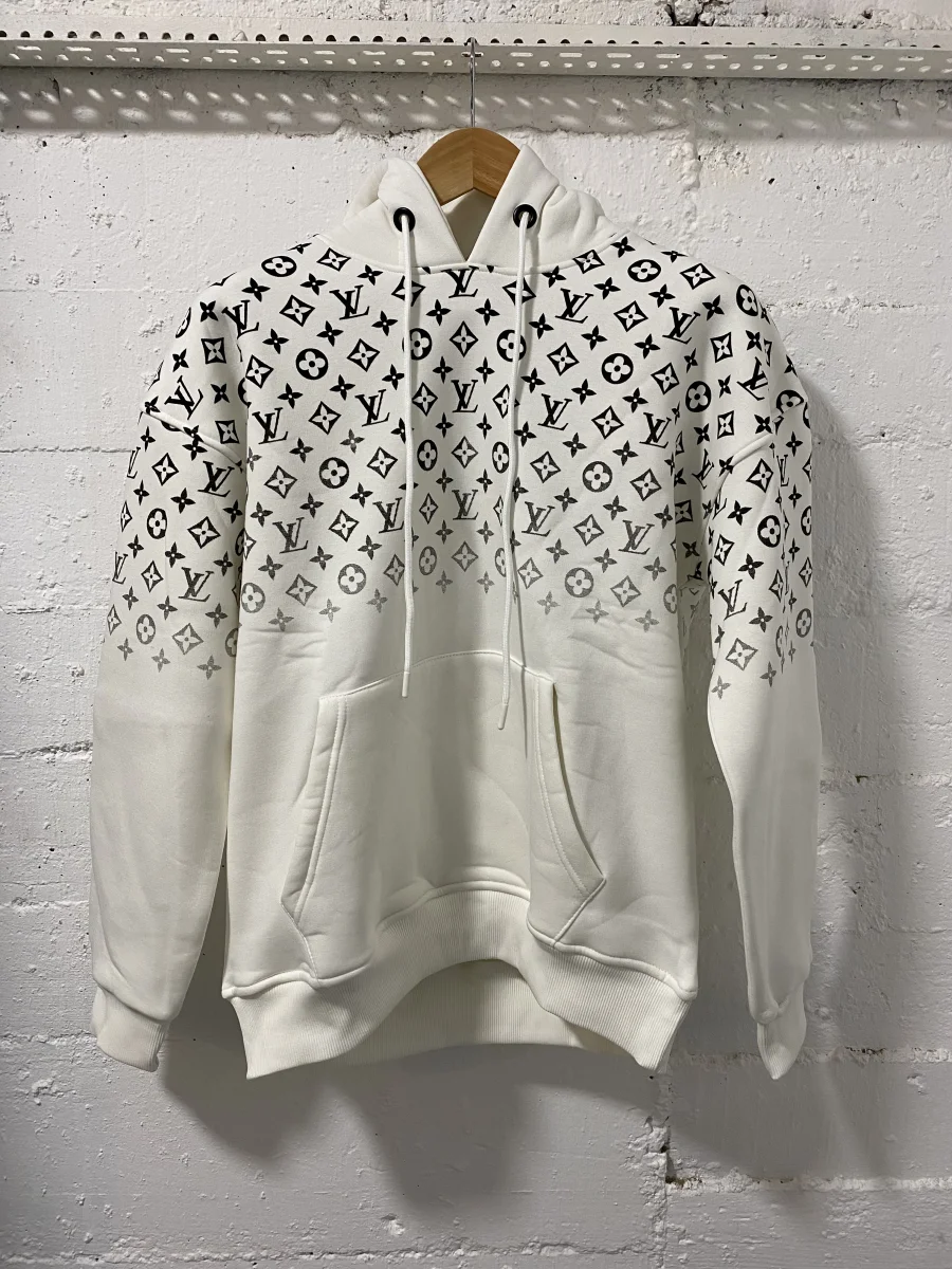 Louis Vuitton Hoodie White Monogram | MASSIMOLUXURYOUTLET