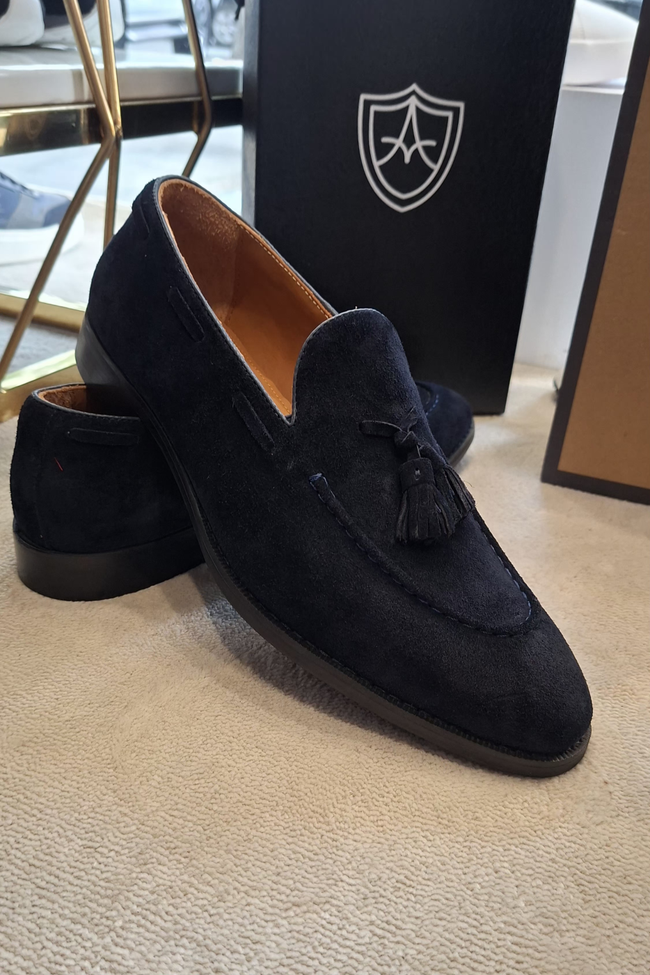 Sapato Clássico A La Vaquera pele Camurça Azul Cod.913 | definne