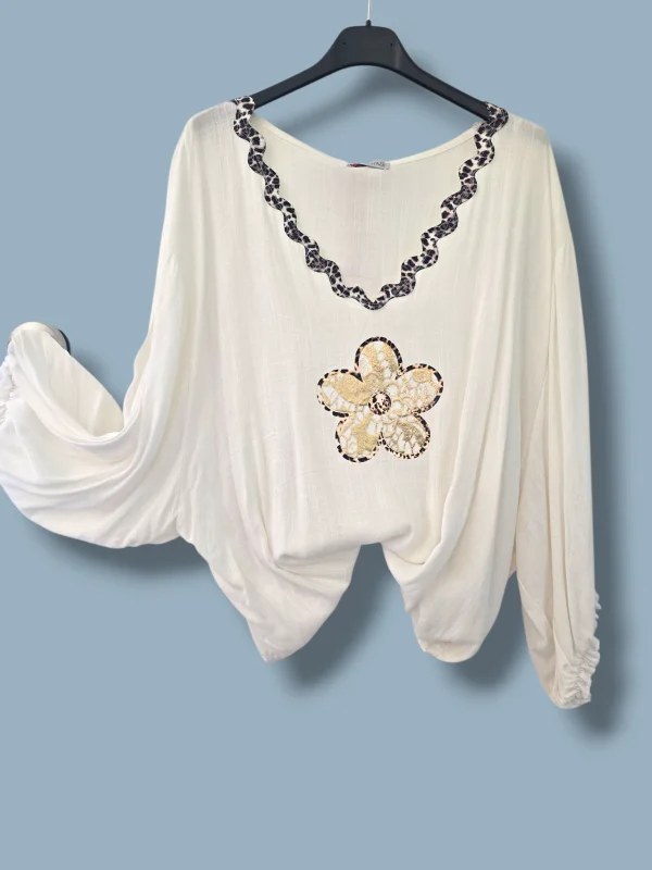 Top Fleuri lin et coton | Chez Florem