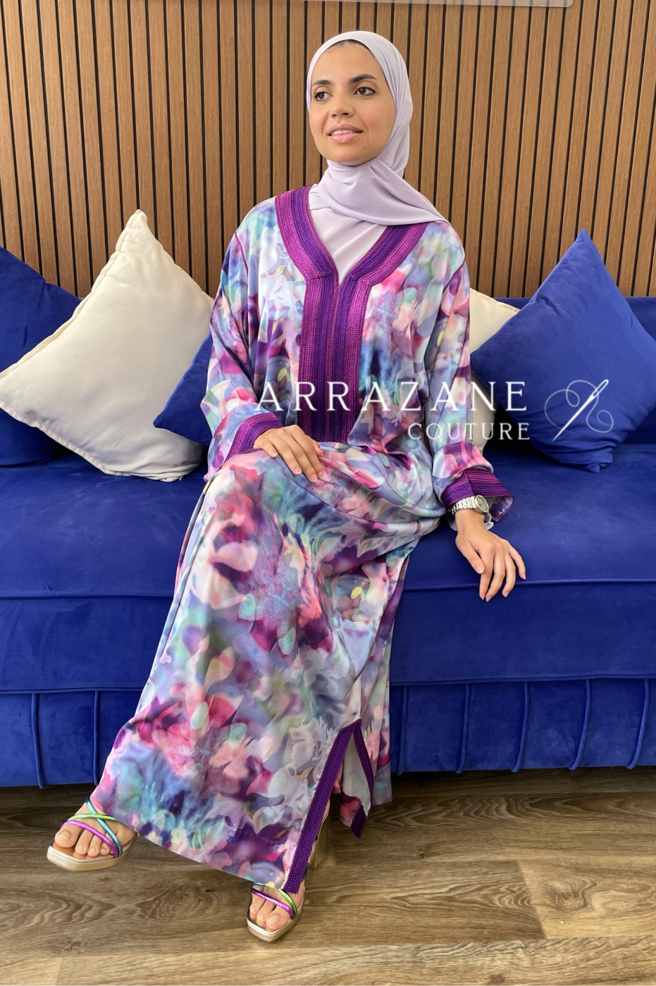 Caftan en Soi Sfifat Mauve | CasaZaz
