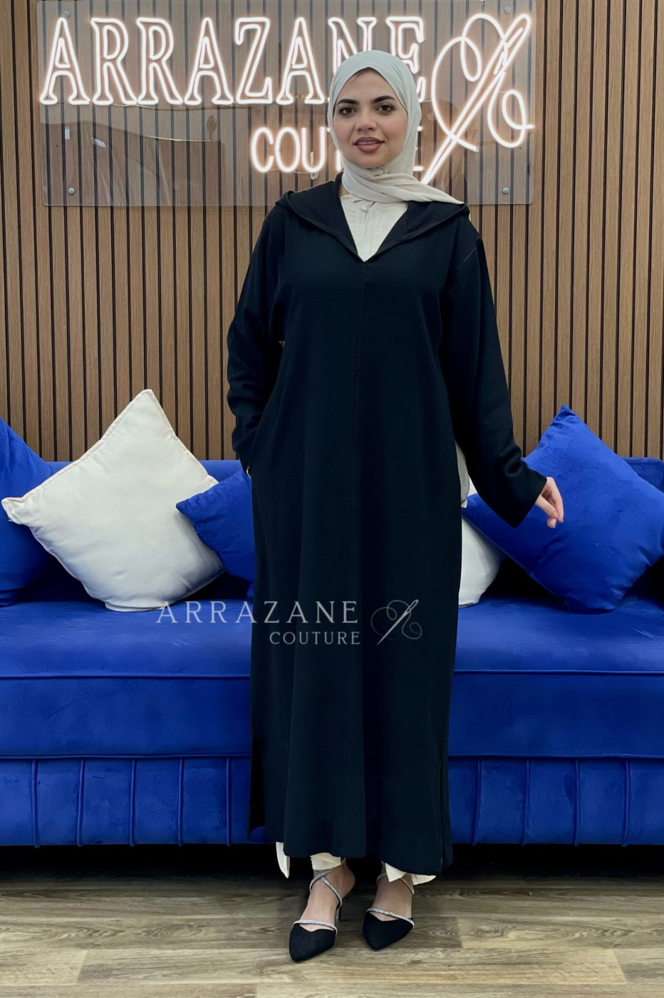 Djellaba Cachemire Noir  | CasaZaz