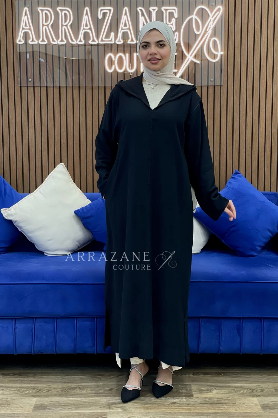 Djellaba Cachemire Noir  | CasaZaz