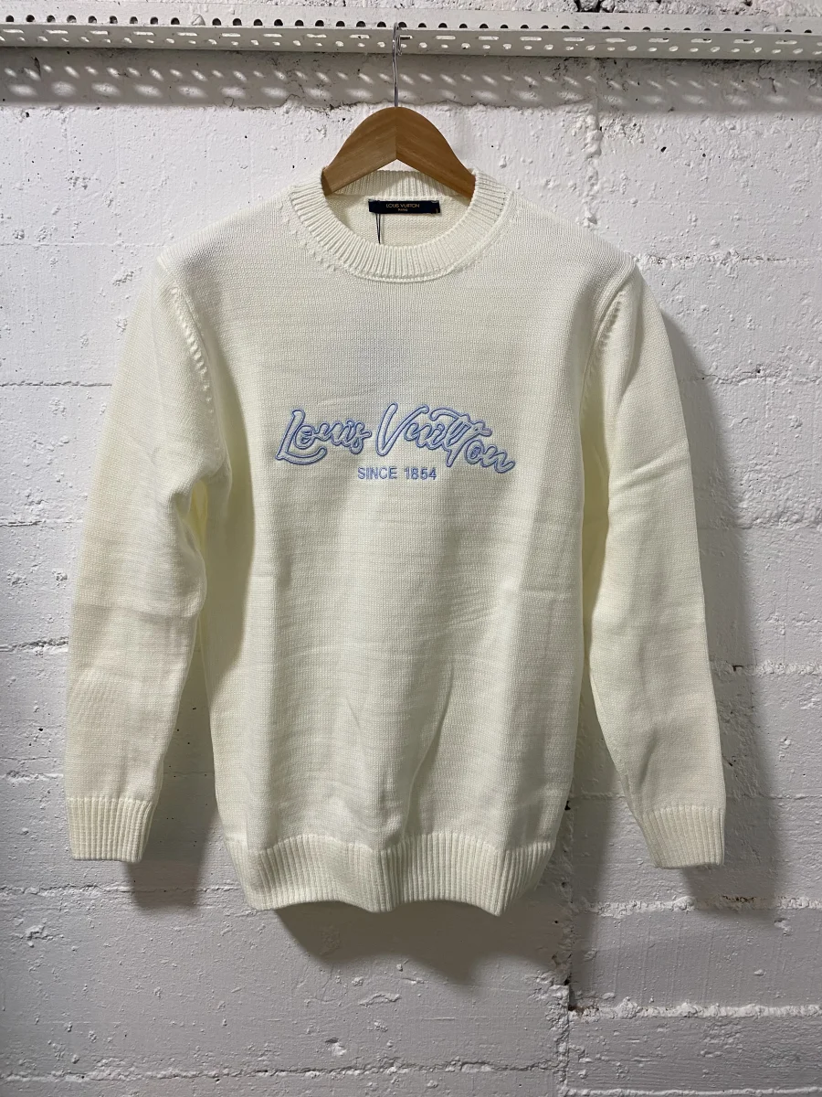 Louis Vuitton Cotton Sweater Ecru | MASSIMOLUXURYOUTLET