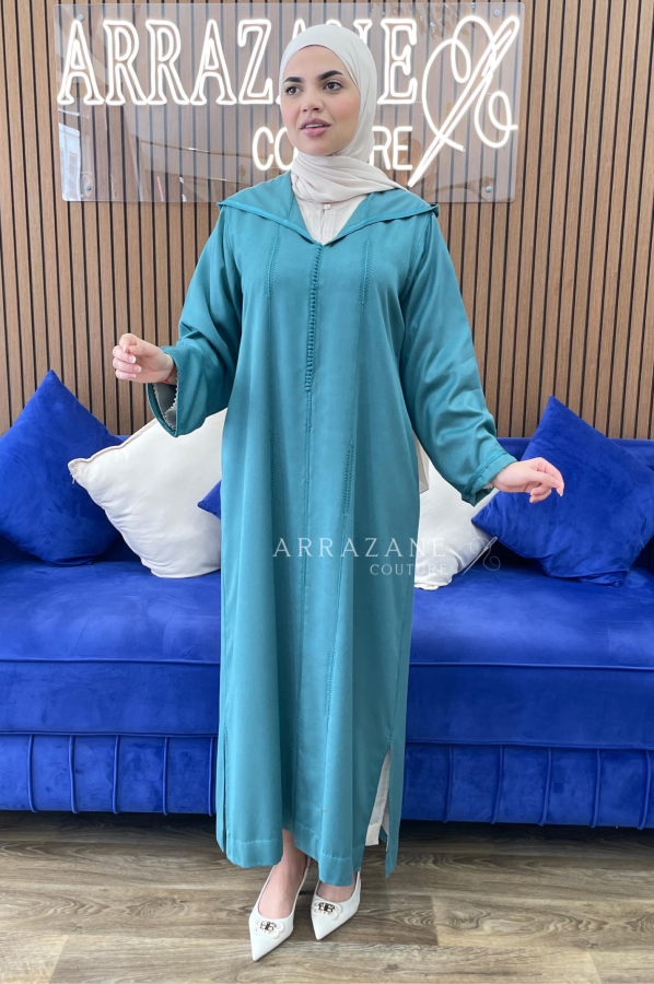 Djellaba double Berchman Mlifa vert | CasaZaz