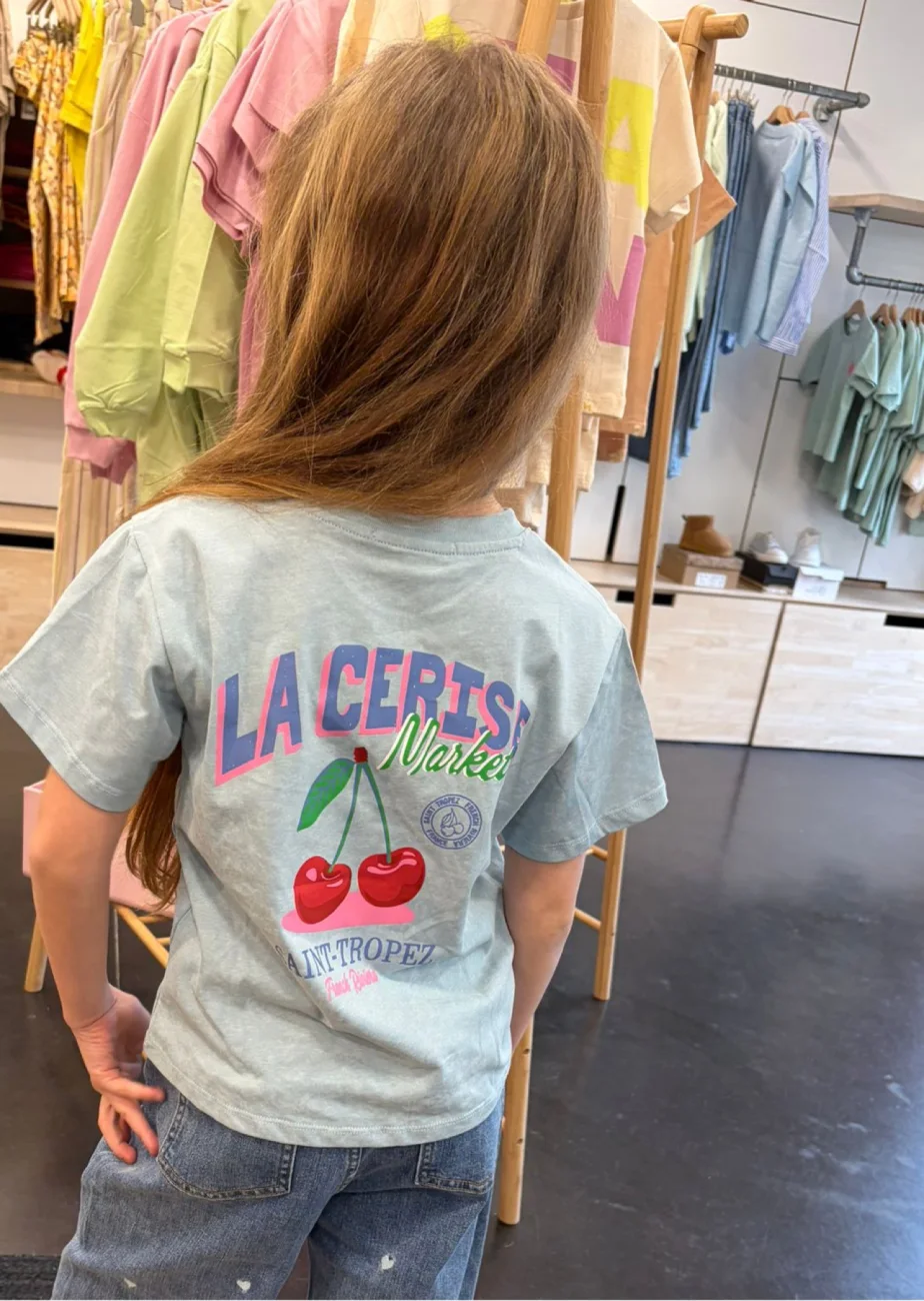 T-shirt Cerises bleu | Lena in Love 