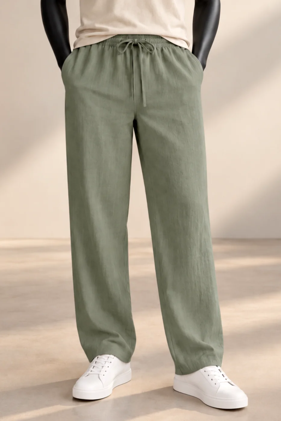 Calça estilo Linho Relaxed Fit Verde Savia Cod.947 | definne