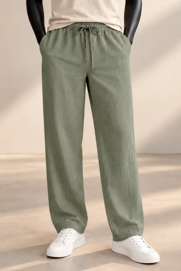 Calça estilo Linho Relaxed Fit Verde Savia Cod.947 | definne