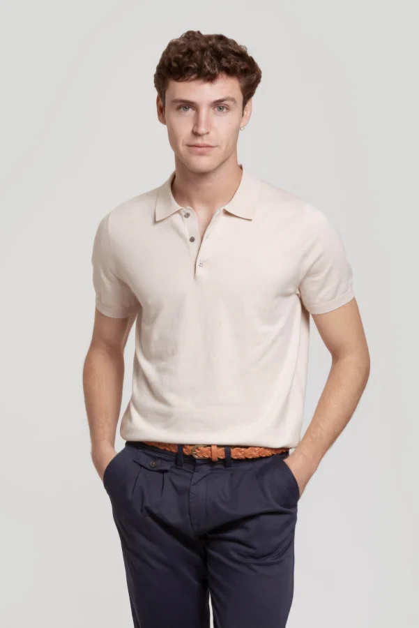 Polo Basica de Malha Beje A La Vaquera | Definne