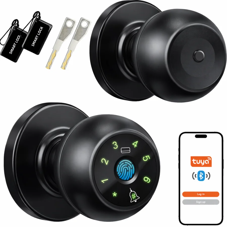 Cerradura de puerta inteligente con huella dactilar, un sistema de bloqueo biométrico | STORE TECH MONGI E&E