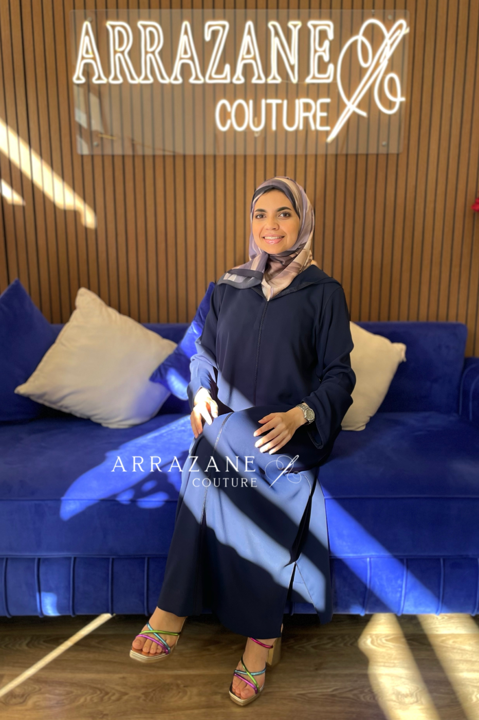 Djellaba Crêpe Berchman Bleu Marine | CasaZaz
