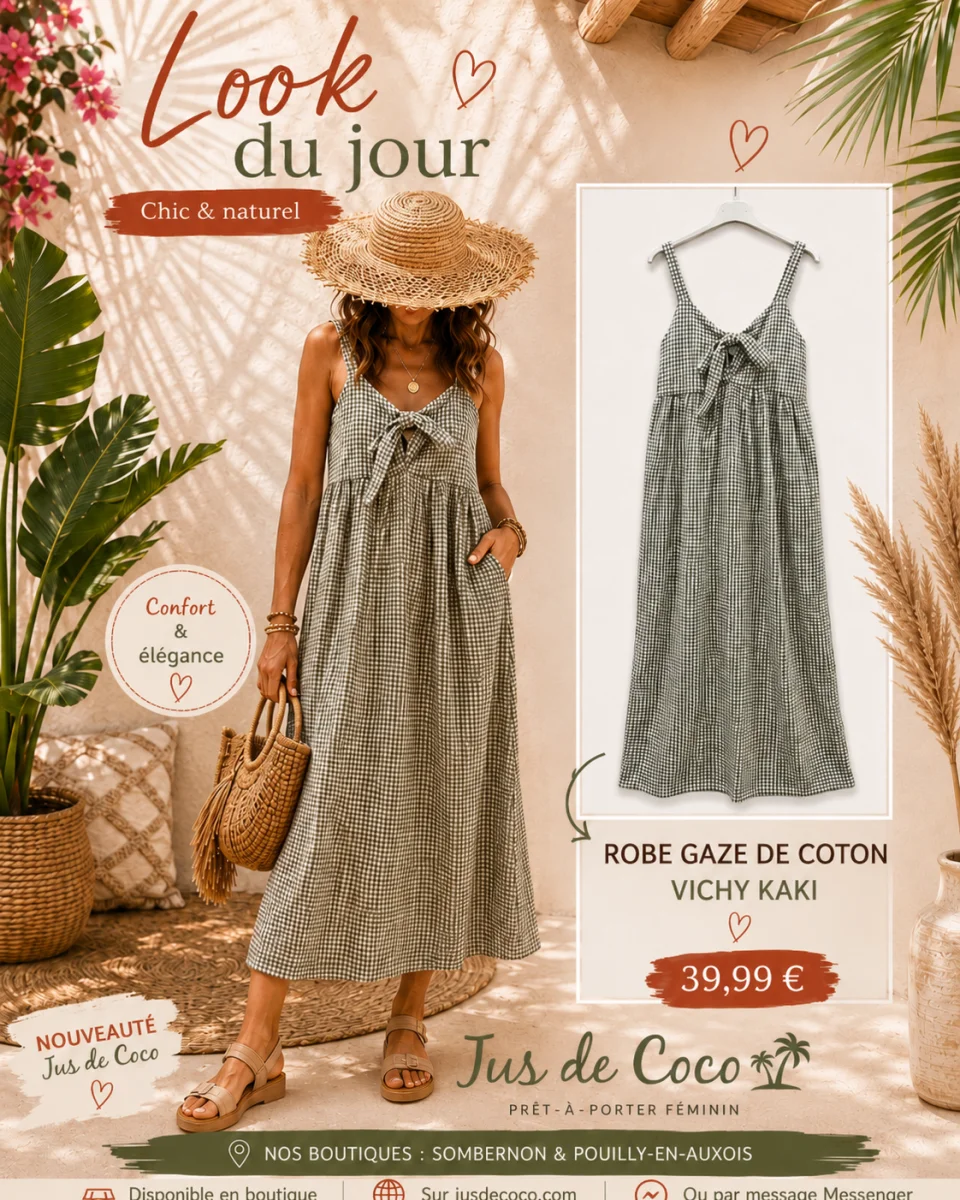 Robe longue Vichy | Jus de coco