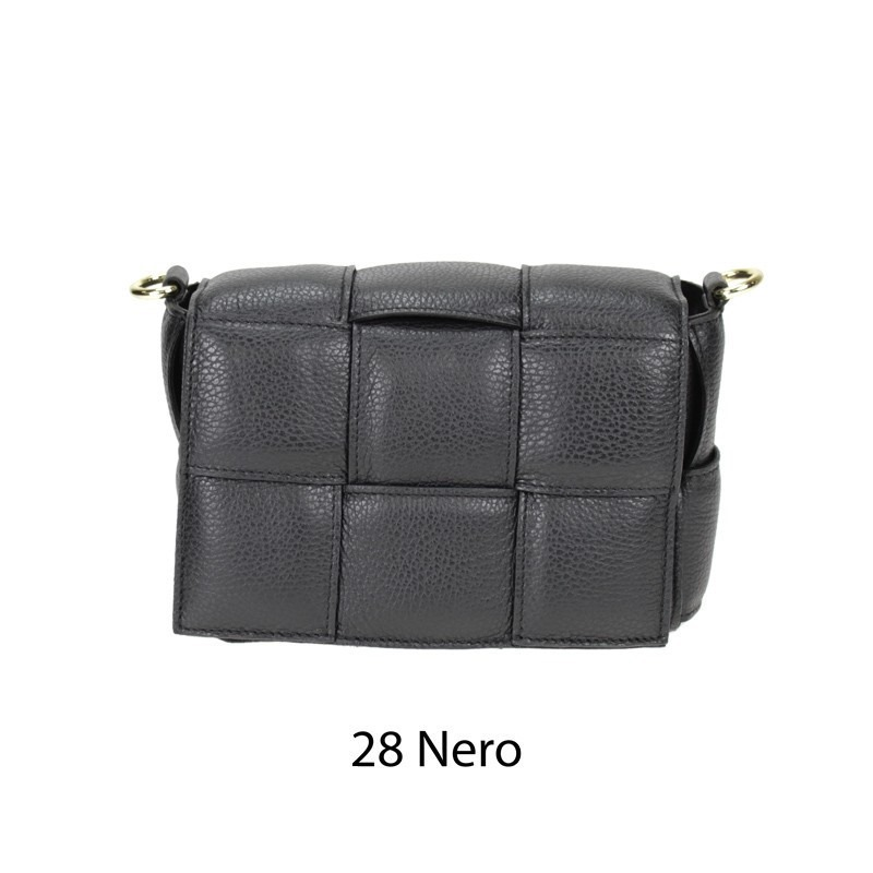 5427 - Borsa in pelle quadri intrecciata  | Carvin Bags