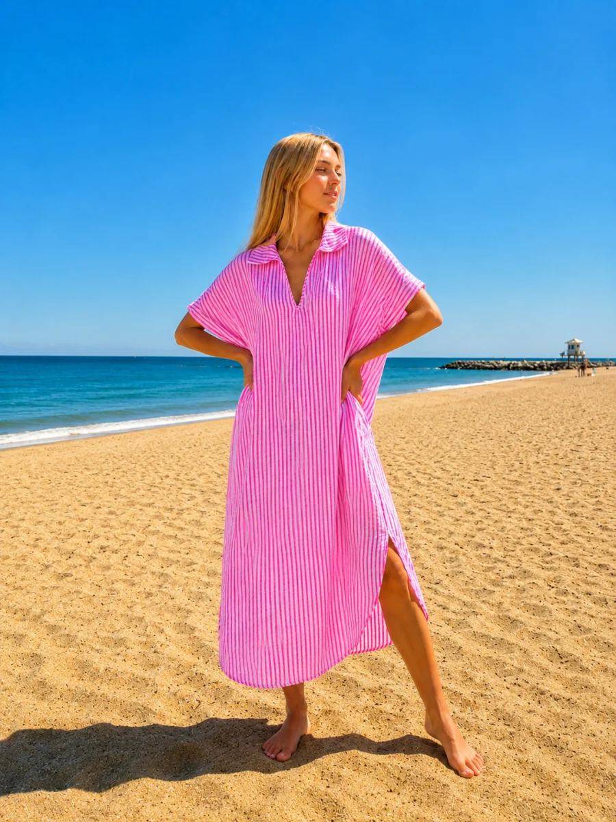 Coastal Stripe Breeze Dress | Salsa Color