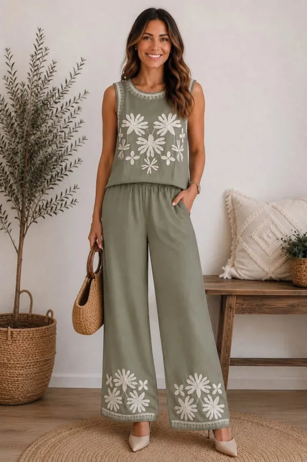 Conjunto 100% Algodão com Bordados | Sublime Moda Feminina