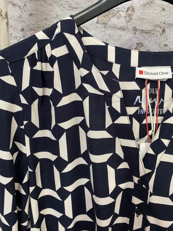 Chemise bamika bleu marine/ beige | Jus de coco 