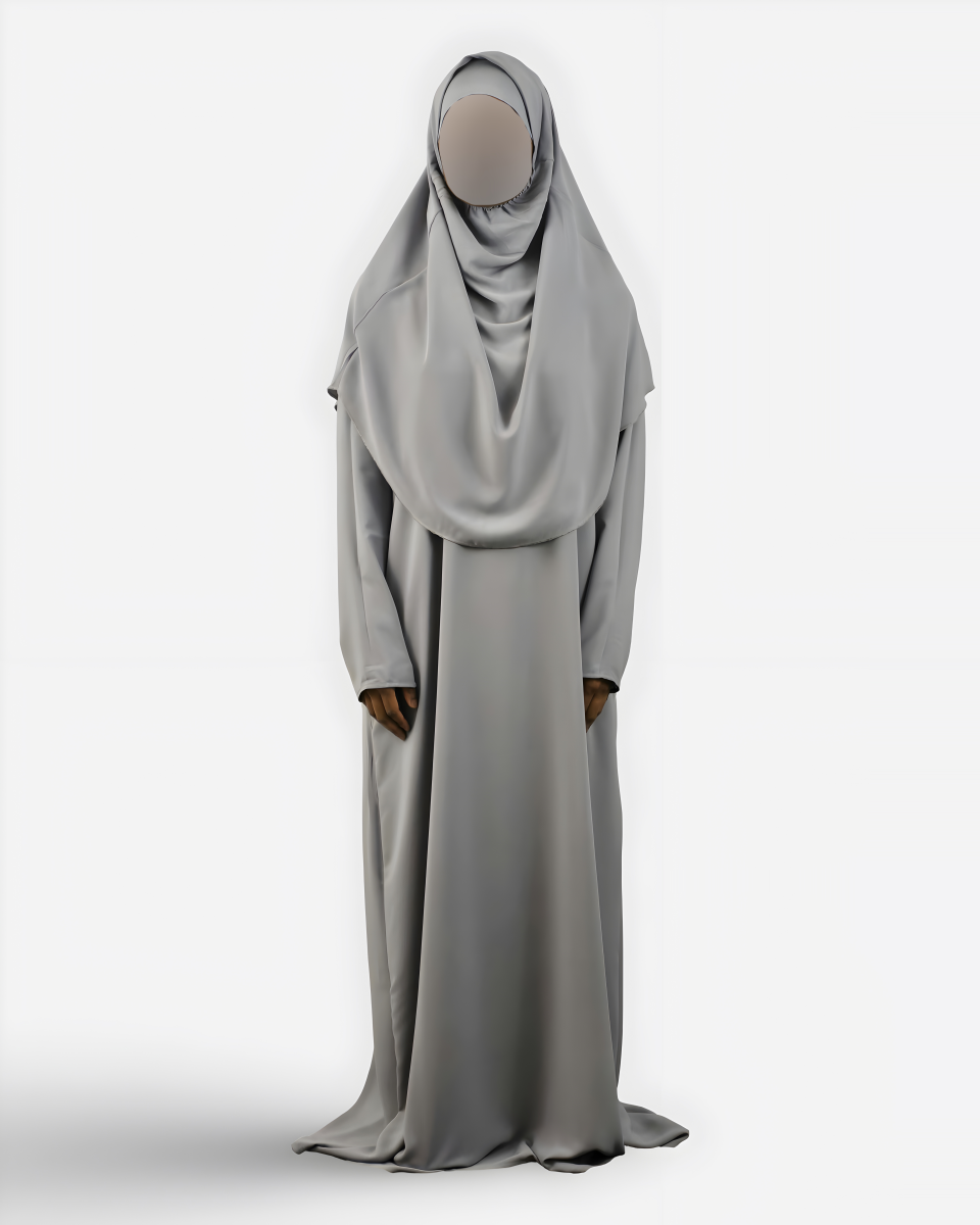 ROBE DE PRIÈRE SOIE DE MEDINE GRIS | AMCOSMETIK