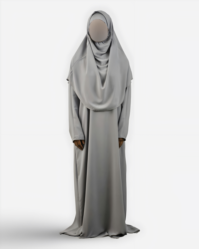 ROBE DE PRIÈRE SOIE DE MEDINE GRIS | AMCOSMETIK